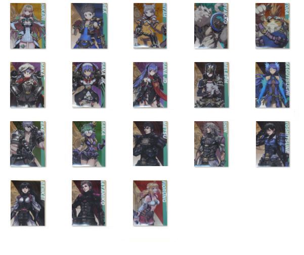 Nintendo Store Xenoblade2 A3 Size Plastic Clear Poster Xenoblade 18 pieces set
