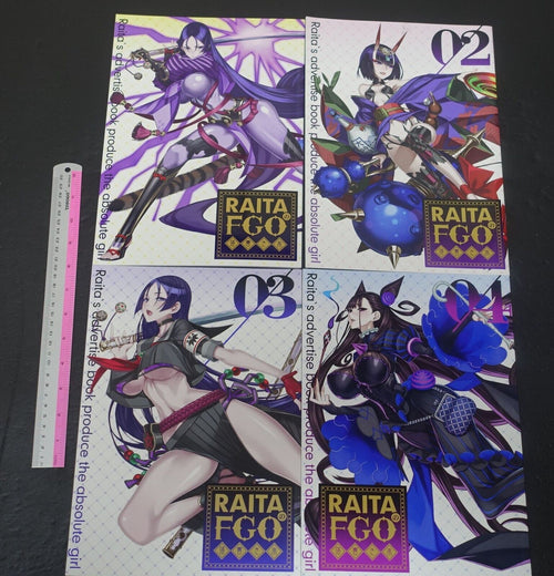 Honjou Raita Fate FGO Designer's Fan Art Book Rakugaki hon 1-4 Set Raikou Shuten