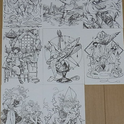 Kamome Shirahama ATELIER OF WITCH HAT 12 Color Pencils & 8 Coloring Card