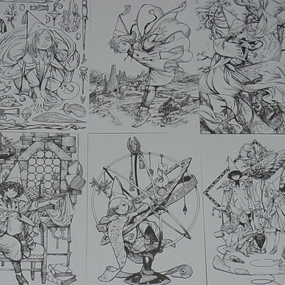 Kamome Shirahama ATELIER OF WITCH HAT 12 Color Pencils & 8 Coloring Card