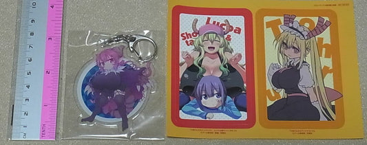 Miss Kobayashi's Dragon Maid IRURU Acrylic Key Chain & Seal Sticker set