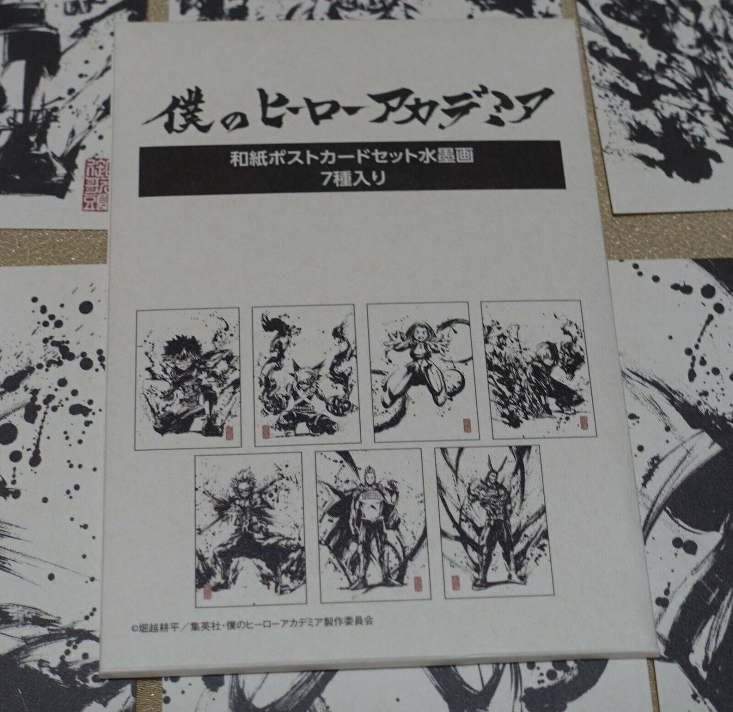 My Hero Academia Japanese Paper Post Card Watercolor Art 7 pieces set