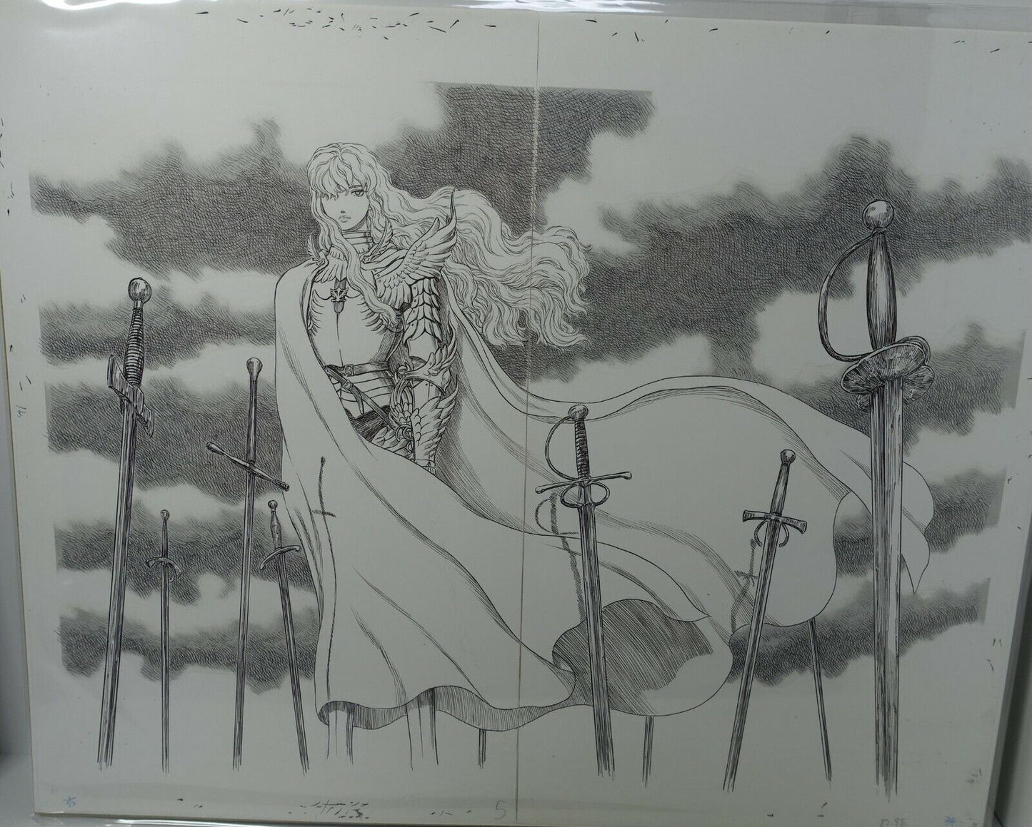 BERSERK Exhibition Item Reproduction of Original Picture Griffith Hill of Swords