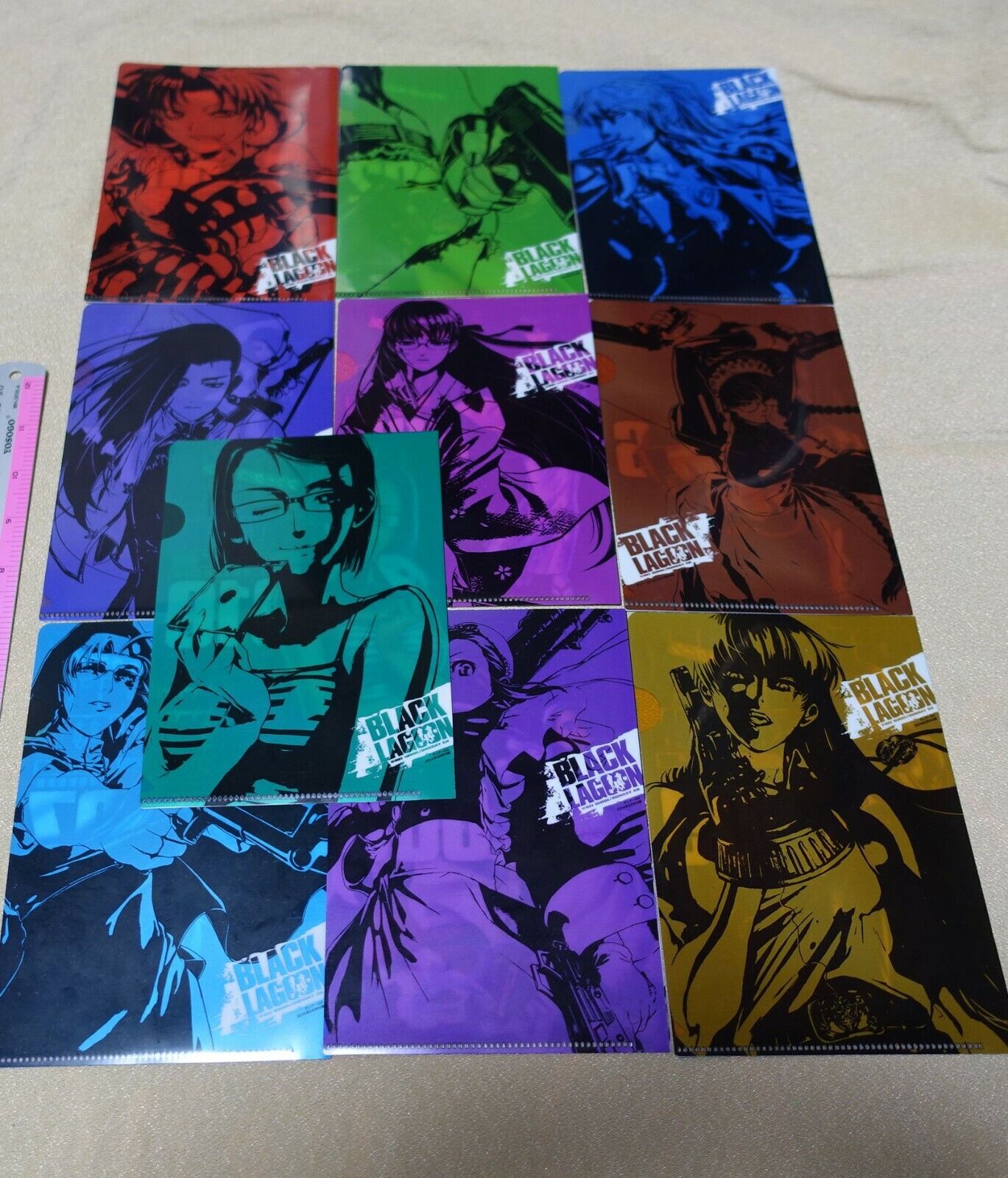 Rei Hiroe Black Lagoon Comic Cover PVC Art Sheet Clear File 10 pieces set