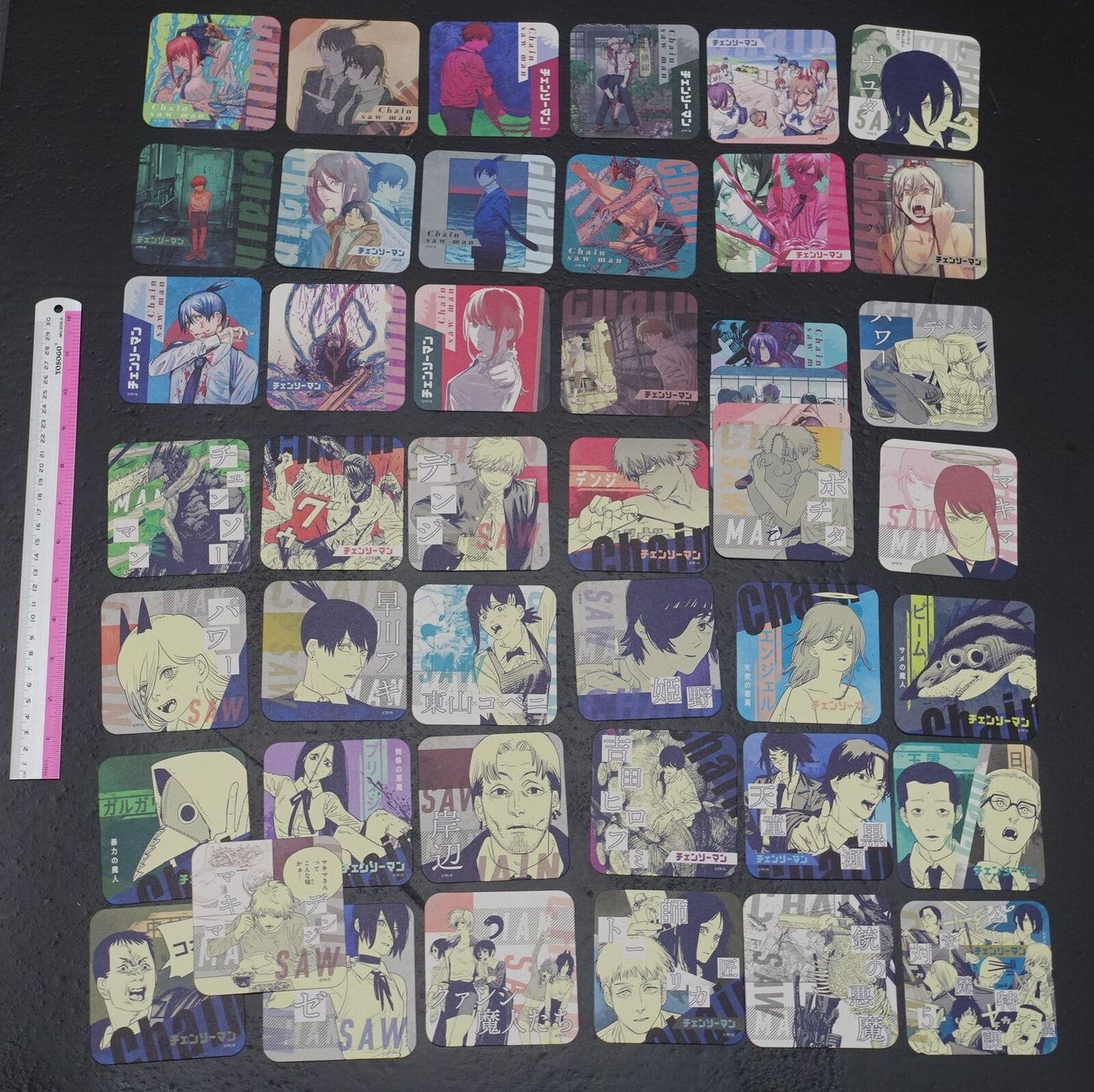 Chainsaw Man Hard Paper Art Coaster 45 piece set