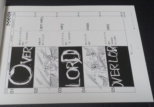 MAD HOUSE Animation Overlord 3 Story Board & Key Frame Art Book