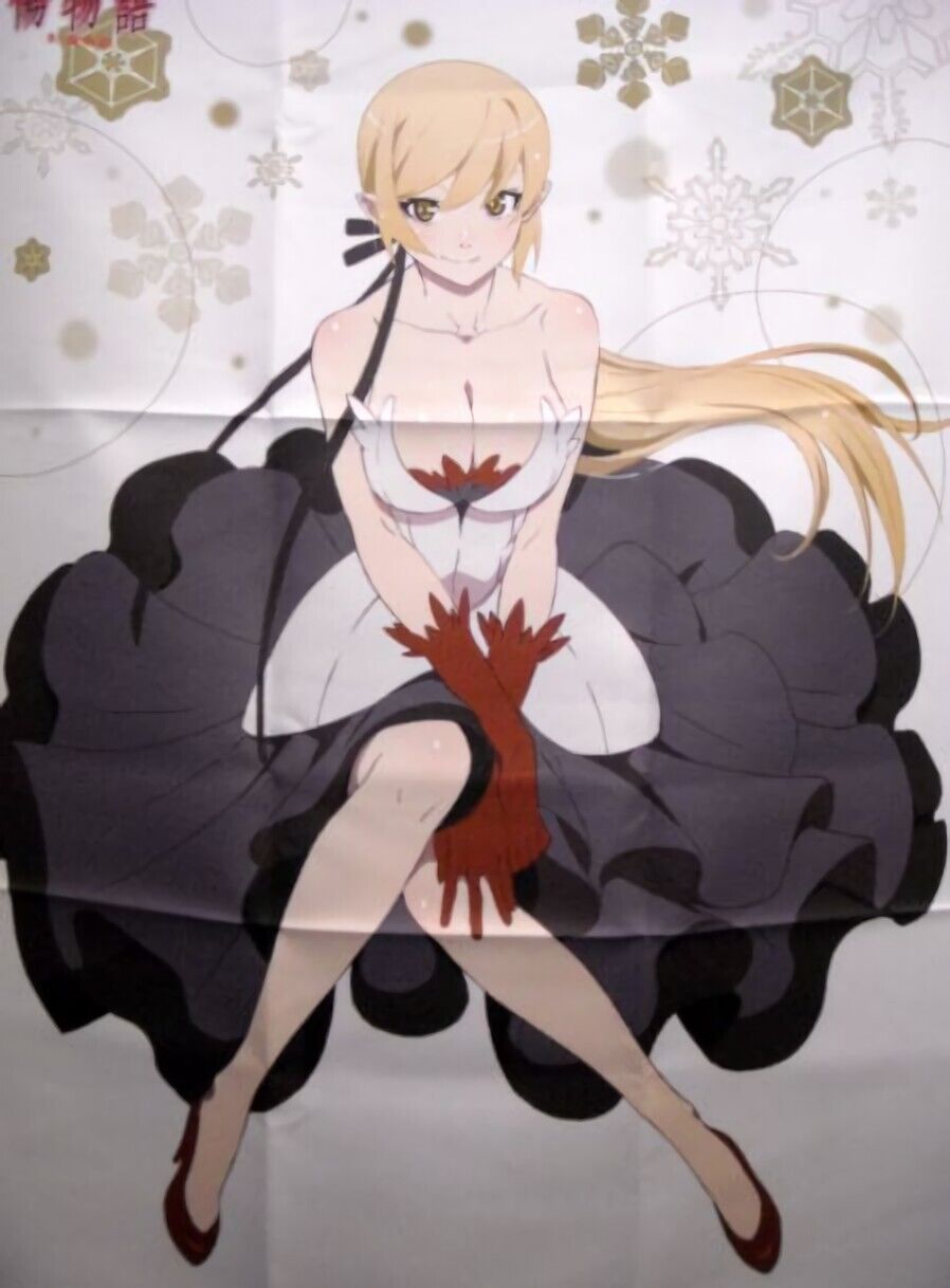 Bakemonogatari 51 x 72 cm Cloth Poster Kiss-Shot Kizumonogatari Nekketsu hen