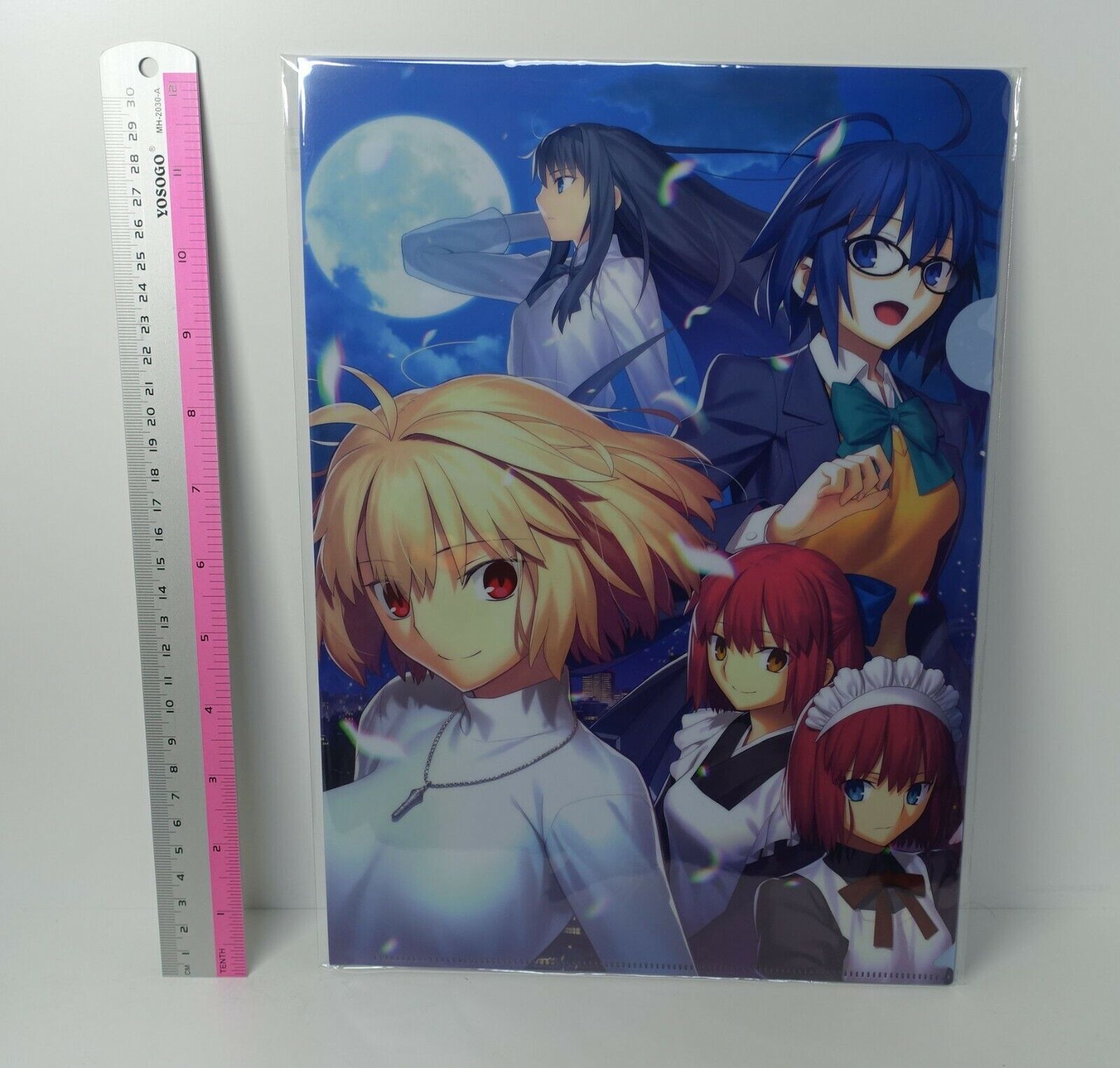 Tsukihime A piece of blue glass moon PVC Art Sheet Clear File 4 piece set