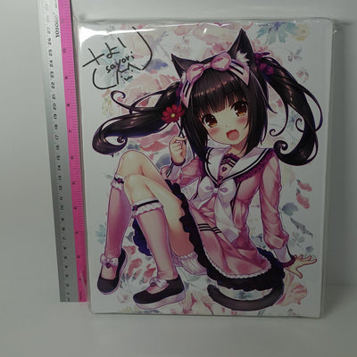 Sayori NEKOPARA Campus Art Board with Hand Drawn Autograph Vanilla & Chocola