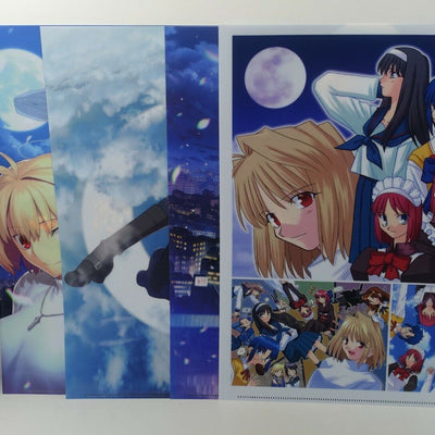 Tsukihime A piece of blue glass moon PVC Art Sheet Clear File 4 piece set