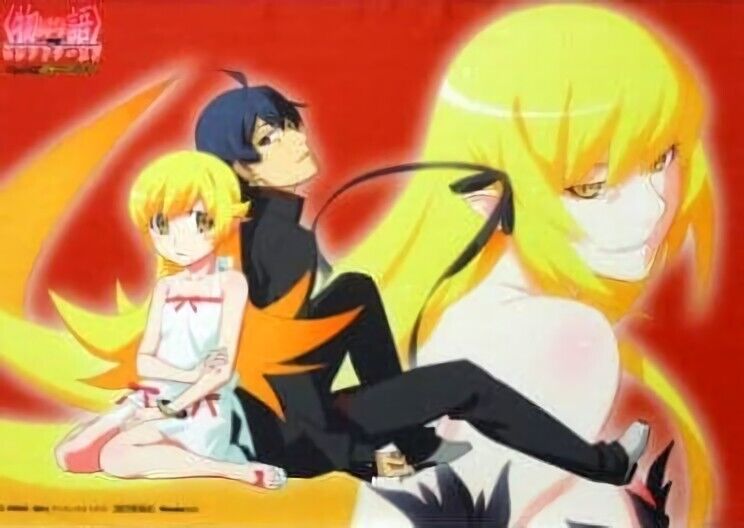 Bakemonogatari 51 x 72 cm Tapestry Shinobu & Koyomi & Kiss-Shot WonderGoo