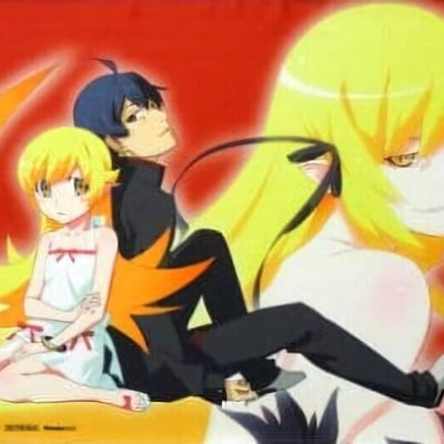 Bakemonogatari 51 x 72 cm Tapestry Shinobu & Koyomi & Kiss-Shot WonderGoo