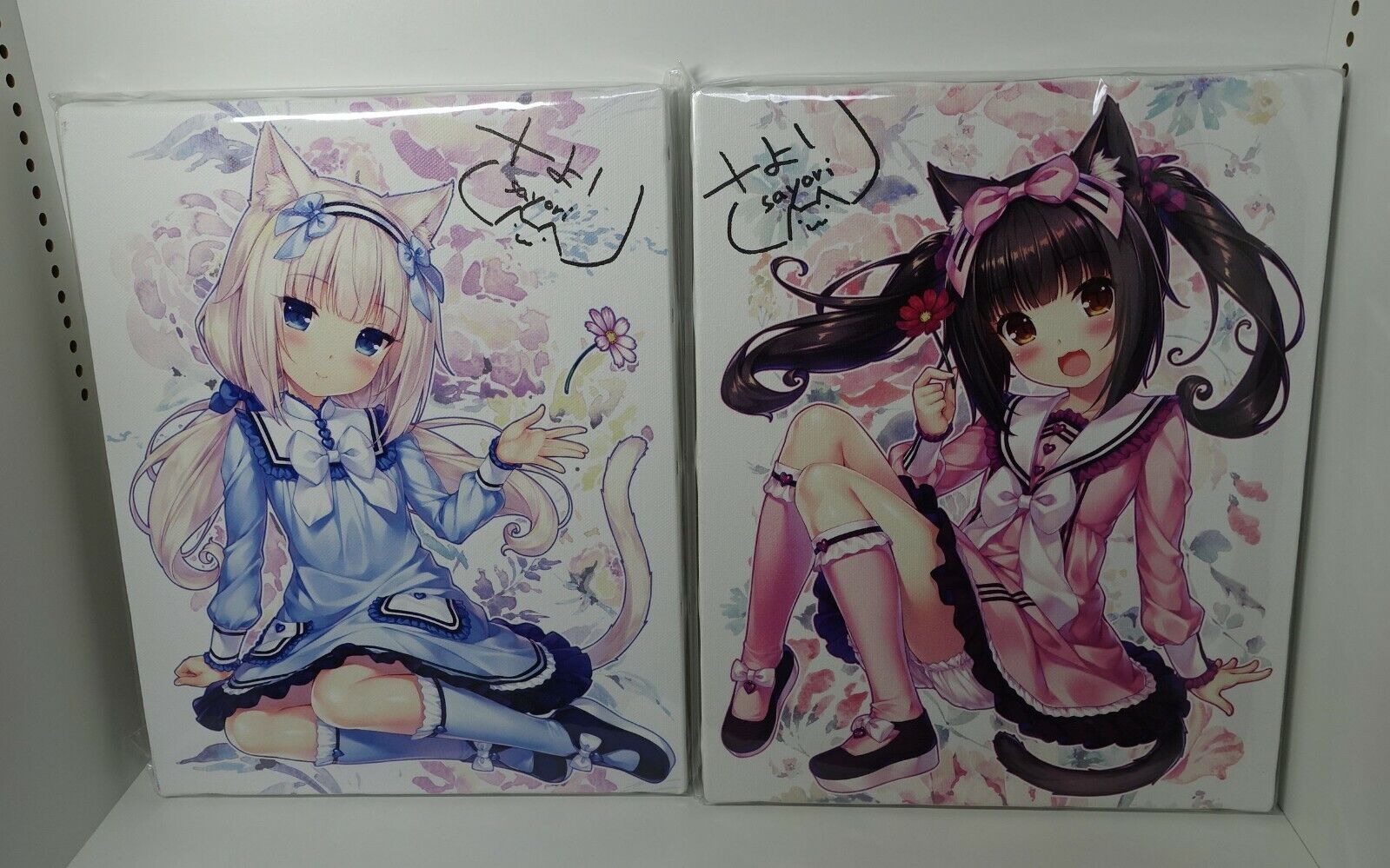 Sayori NEKOPARA Campus Art Board with Hand Drawn Autograph Vanilla & Chocola