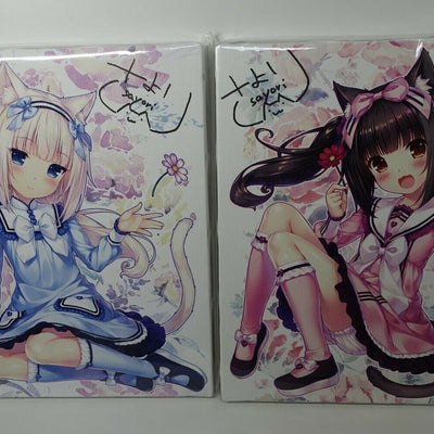 Sayori NEKOPARA Campus Art Board with Hand Drawn Autograph Vanilla & Chocola