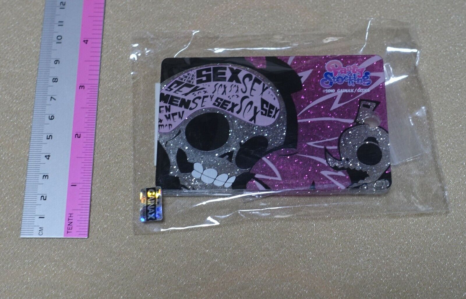 Panty and Stocking Acrylic Pass Case ID Badge Holder Panty Electrocuted Skull
