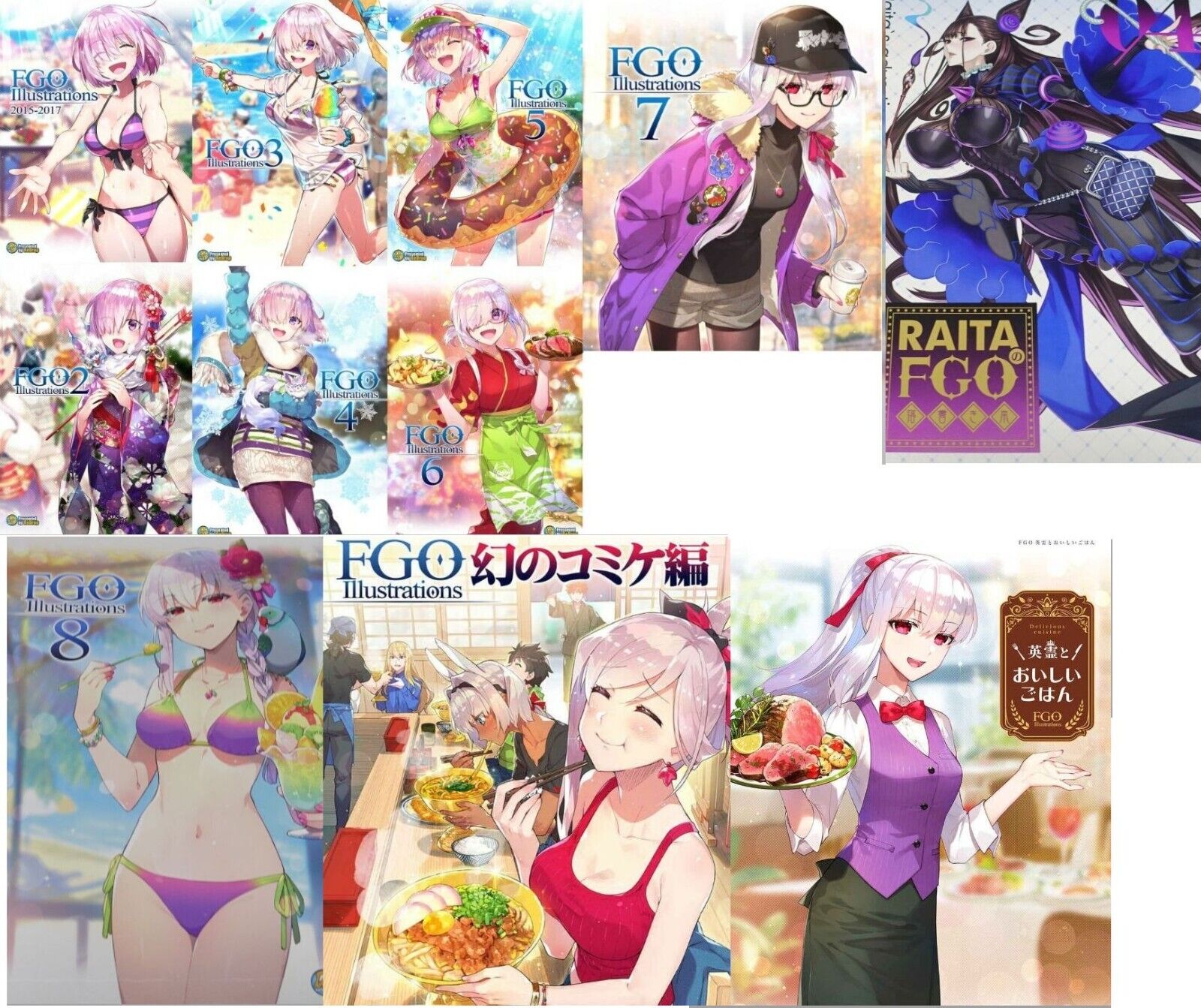 ReDrop & Raita Fate Grand Order Color Fan Art Book 11 Set FGO Illustrations