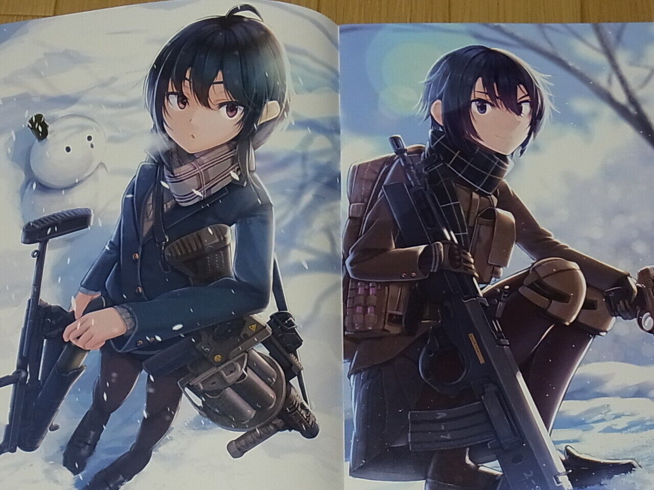 Maruyaki Salmon Color Art Book ARMED SCHOOL GIRLS ILLUSTRATIONS GUN x JK 3.5