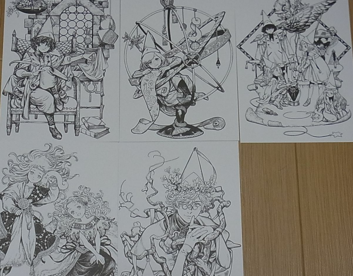 Kamome Shirahama ATELIER OF WITCH HAT 12 Color Pencils & 8 Coloring Card