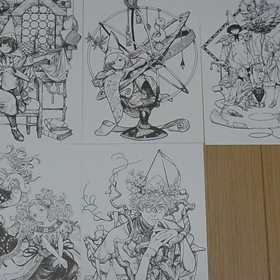 Kamome Shirahama ATELIER OF WITCH HAT 12 Color Pencils & 8 Coloring Card