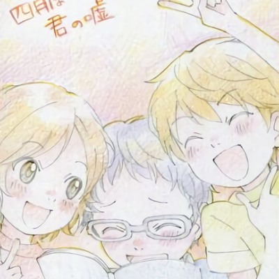 Your Lie in April Print Shikishi Art Board Tsubaki & Kousei & Ryouta