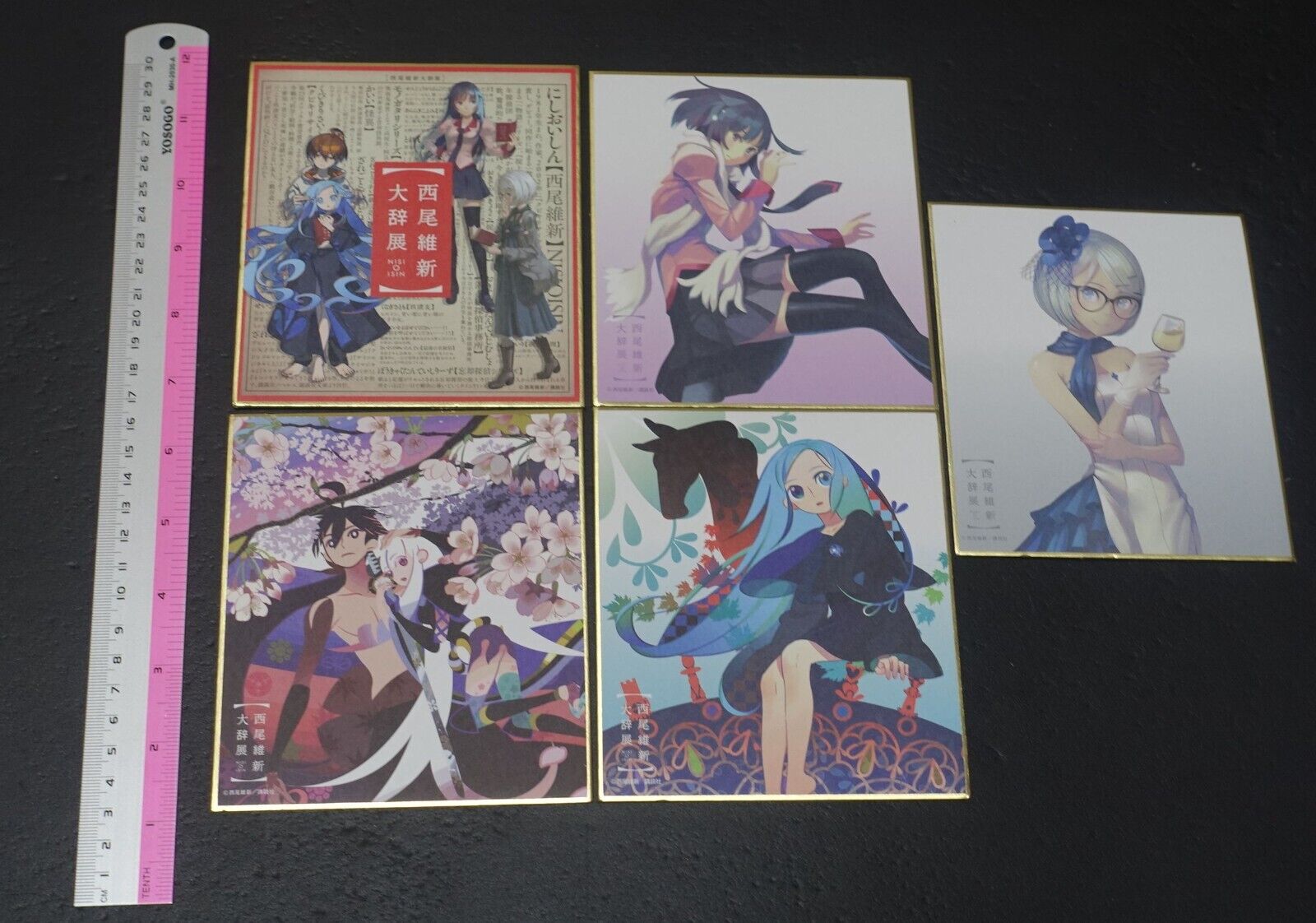ISIN NISHIO Exhibition Event Shikishi Art Board Set Bakemonogatari etc
