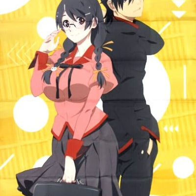Bakemonogatari 51 x 72 cm Cloth Poster Tsubasa & Koyomi Kizumonogatari Reiketsu
