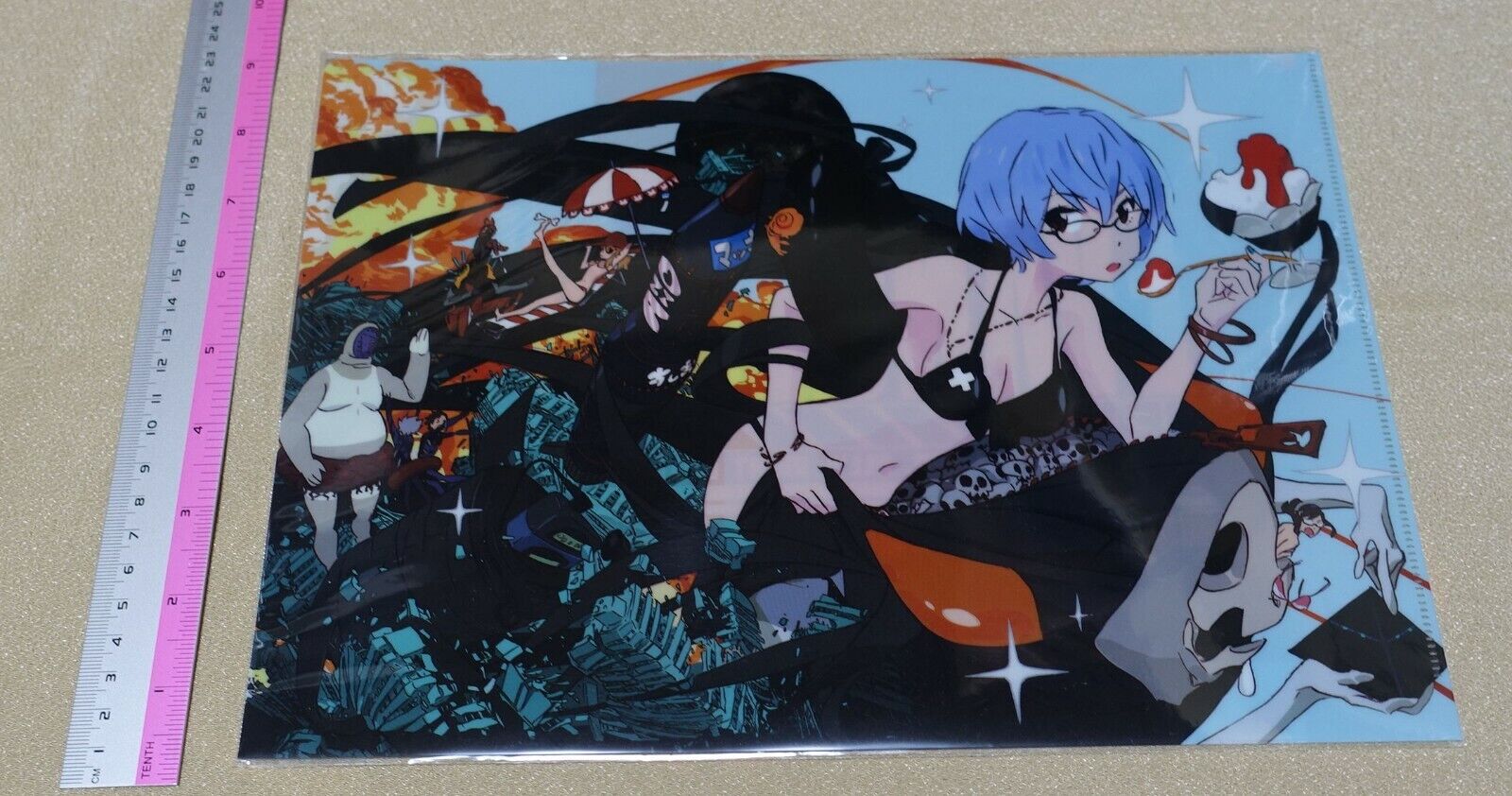 SUSHIO 20th Anniversary Exhibition Event Item PVC Art Sheet EVANGELION REI