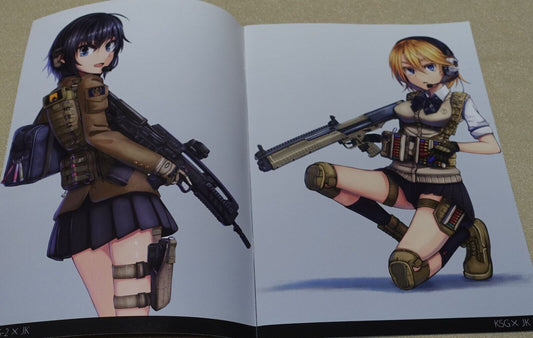 Maruyaki Salmon Color Art Book ARMED SCHOOL GIRLS ILLUSTRATIONS GUN x JK vol.1