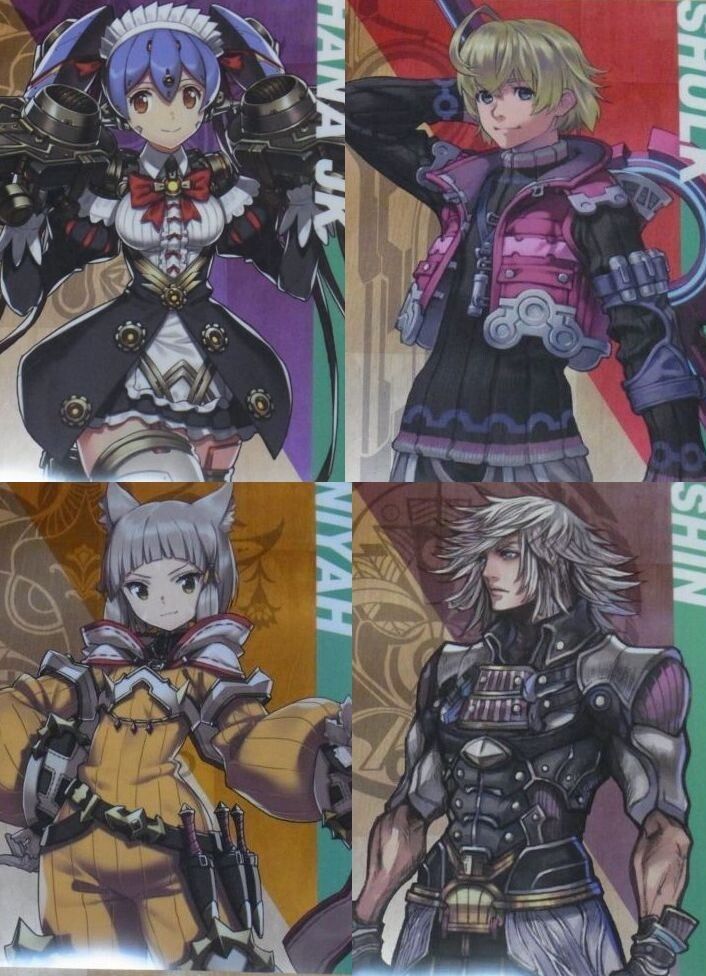 Nintendo Store Xenoblade2 A3 Size Plastic Clear Poster Xenoblade 4 pieces set