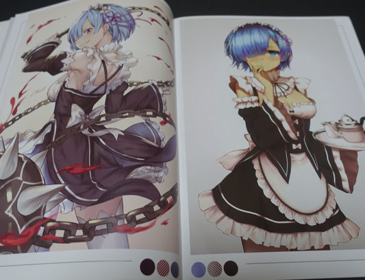 Kochoukoukou Re Zero Rem & RAM Color Fan Art Book IF LIFE IN A DIFFERENT WORLD FROM ZERO