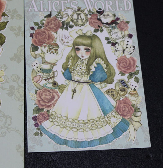 Sakizo Color Art Book ALICE'S WORLD & Post Card , Name Card Sakizou