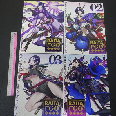 Honjou Raita Fate FGO Designer's Fan Art Book Rakugaki hon 1-4 Set Raikou Shuten 
