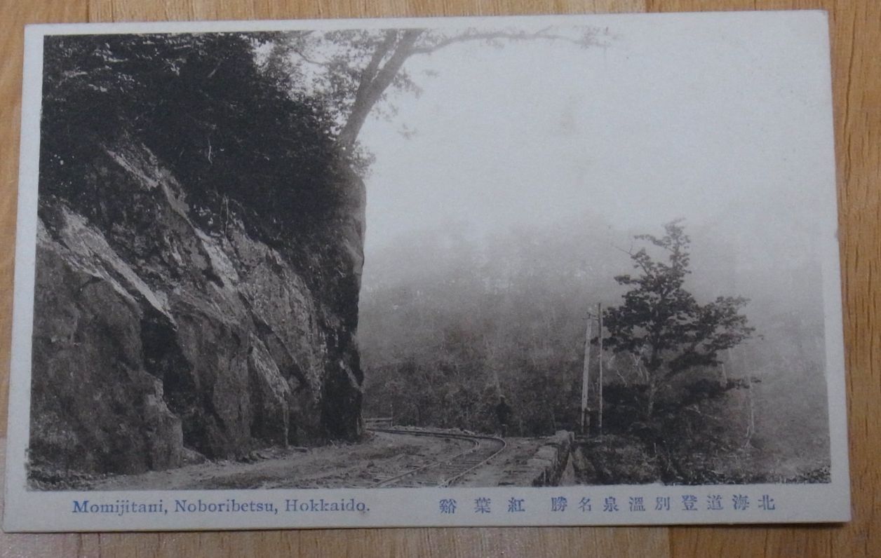 Japanese Vintage Post Card Landscape Momijitani Noboribetsu Hokkaido 