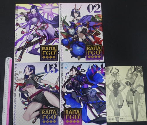 Honjou Raita Fate FGO Designer's Fan Art Book Rakugaki hon 1-4 & Booklet Set 