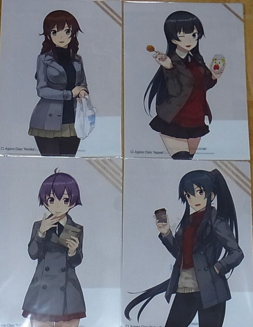 Kantai Collection PVC Art Sheet Clear File 4pieces Set Agano Type Sisters 