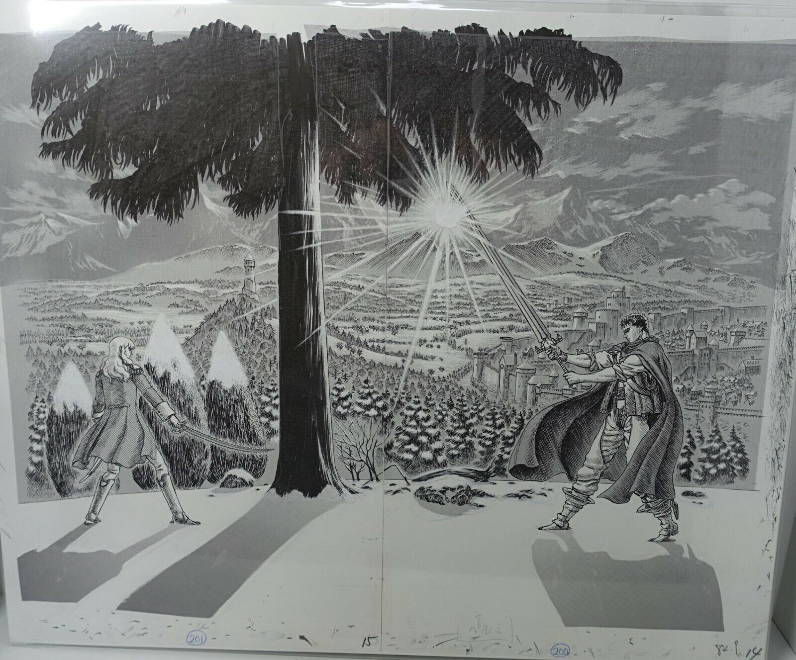 BERSERK Exhibition Item Reproduction of Original Picture Guts VS Griffith 2 