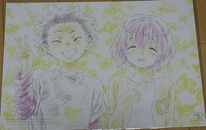 Movie A Silent Voice Koe no Katachi Theater Privilege Art Sheet Shouko & Shoya 