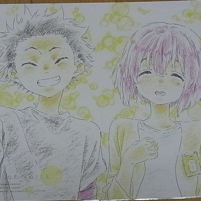 Movie A Silent Voice Koe no Katachi Theater Privilege Art Sheet Shouko & Shoya 