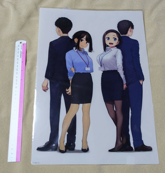 Yom Shoten Tights Girl Douki Chan & Kiseki Himura Tawawa Girls PVC Clear Poster 