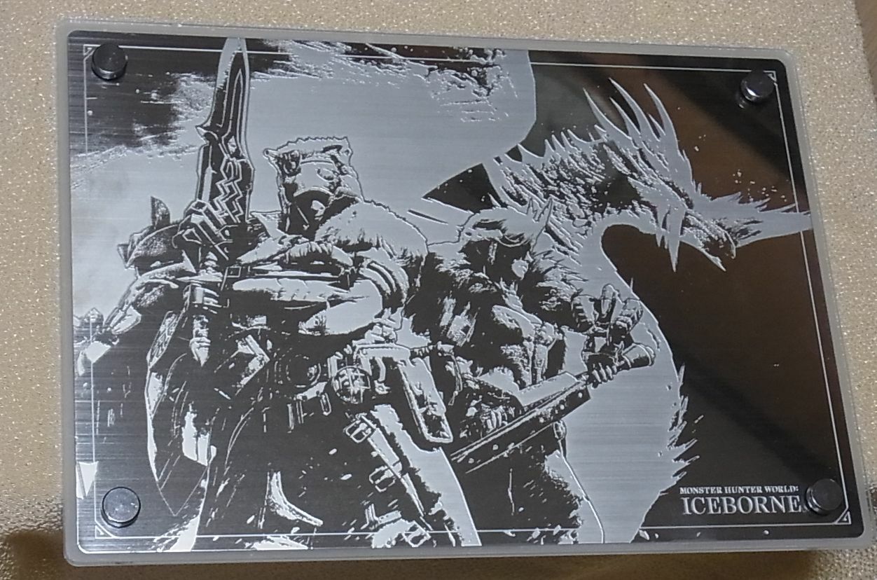 MONSTER HUNTER WORLD ICEBORNE DESK DISPLAY METAL PLATE ART 