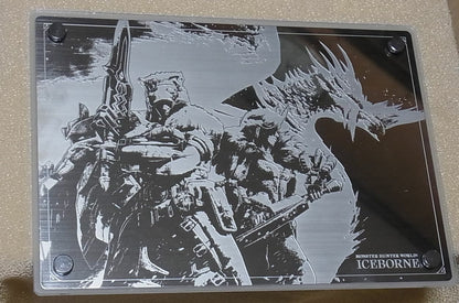 MONSTER HUNTER WORLD ICEBORNE DESK DISPLAY METAL PLATE ART 