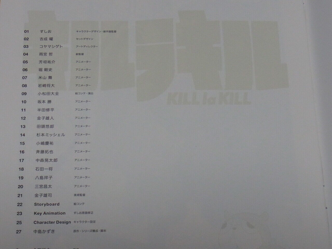 KILL la KILL Animation Staff Illustration Art Book Starter Book KILL la KILL 