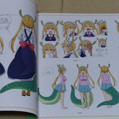 Kyoto Animation Miss Kobayashi's Dragon Maid Setting & Key Frame Art Book Set 