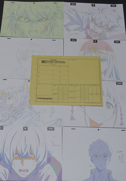 SSSS.DYNAZENON GRIDMAN Reproduction Key Frame Art Sheet 16 piece set 