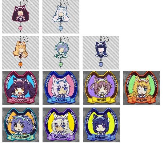 NEKO WORKs Nekopara 7 Embroidered Patch & 5 Rubber Strap Set 