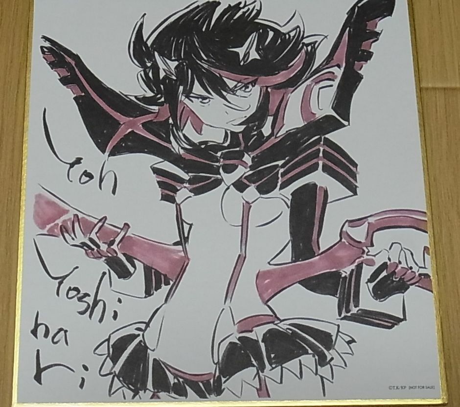 KILL LA KILL Staff Print Illustration Art Board Yoh Yoshinari Ryuko 12x13.5cm 