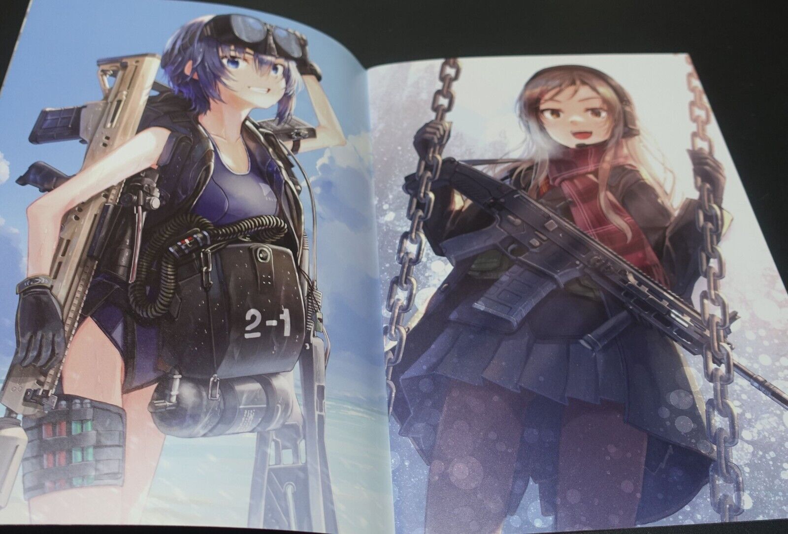 Maruyaki Salmon Color Art Book ARMED SCHOOL GIRLS ILLUSTRATIONS GUN x JK Re 