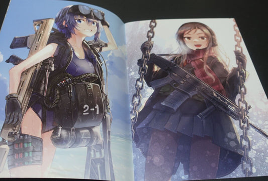 Maruyaki Salmon Color Art Book ARMED SCHOOL GIRLS ILLUSTRATIONS GUN x JK Re 