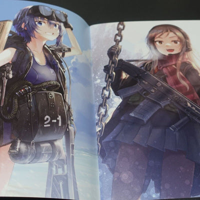 Maruyaki Salmon Color Art Book ARMED SCHOOL GIRLS ILLUSTRATIONS GUN x JK Re 