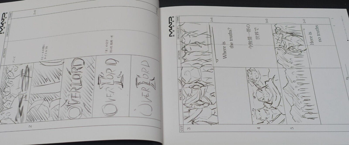 MAD HOUSE Animation Overlord 2 Story Board & Key Frame Art Book 